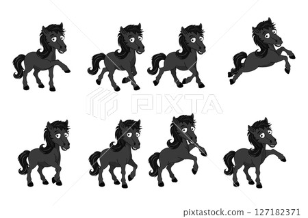 Cute Horse Animal Cartoon 127182371