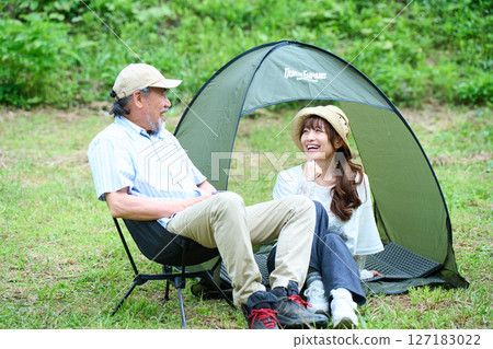 Hiking, camping, leisure, middle-aged, senior 127183022