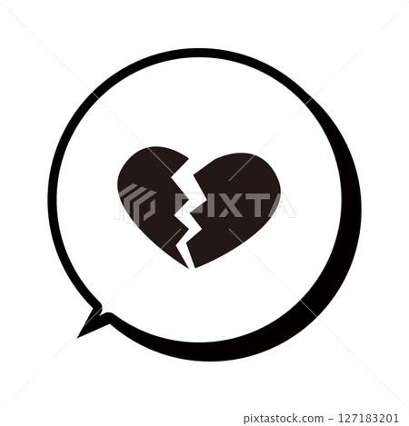 Broken heart symbol with shadow 127183201