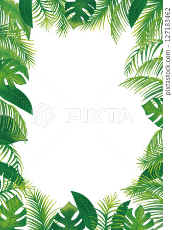 水彩熱帶植物套裝裝飾框1垂直 127183462