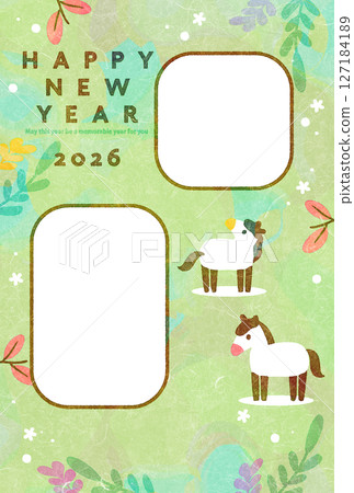 馬年賀年卡相框 127184189