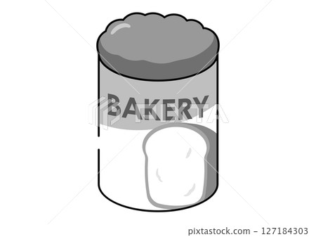 Illustration of a can of bread with the lid open 127184303