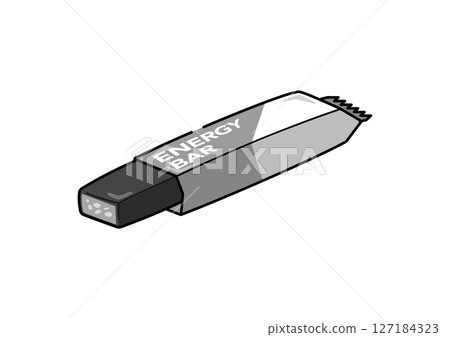 Illustration of an opened energy bar - Chocolate 127184323