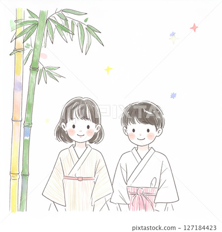七夕插畫素材 七夕插畫素材 127184423