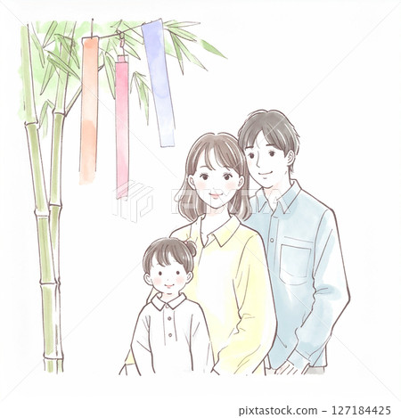 七夕插畫素材 七夕插畫素材 127184425