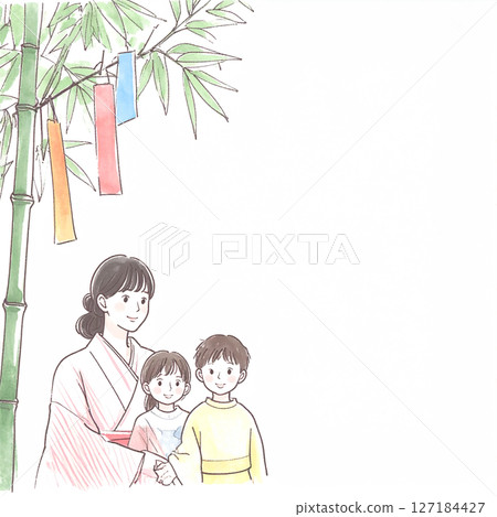 七夕插畫素材 七夕插畫素材 127184427