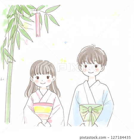 七夕插畫素材 127184435