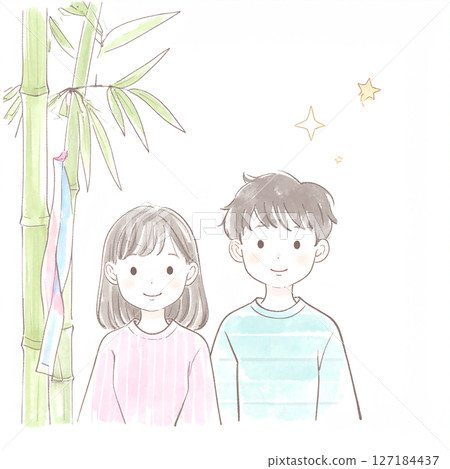 Tanabata illustration material Tanabata illustration material 127184437