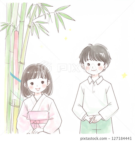 七夕插畫素材 127184441