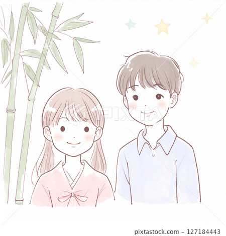 七夕插畫素材 七夕插畫素材 127184443