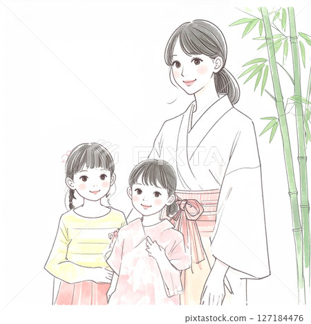 七夕插畫素材 七夕插畫素材 127184476