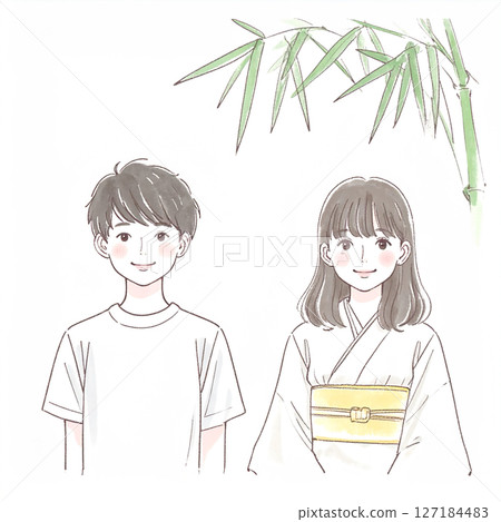 Tanabata illustration material 127184483