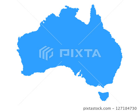 Map of Australia (without state borders) Blue 127184730