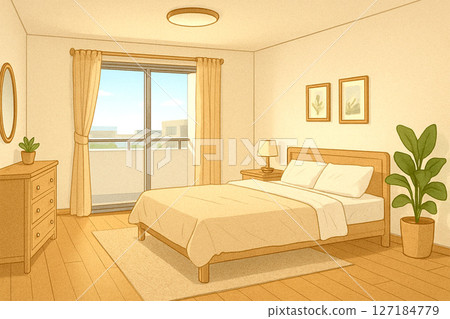 Apartment bedroom illustration 127184779