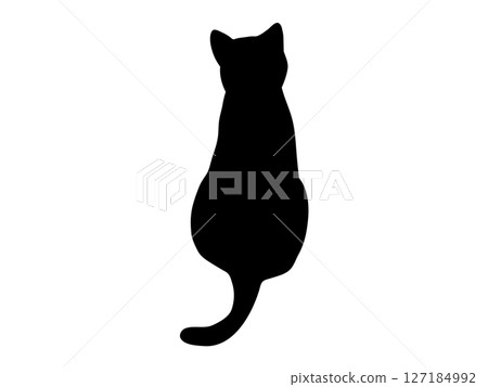 坐著的貓剪影 127184992