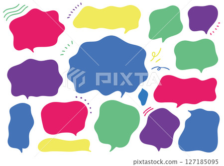 Colorful and squishy speech bubble set Colorful and squishy speech bubble set 127185095