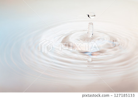 Drops of water falling on the surface of the water. Drops of water falling on the surface of the water. 127185133