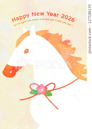 Stylish New Year's card, Year of the Horse 127186135