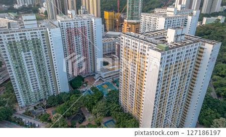 June 6 2025 High Rise Residential Buildings in a Lush Urban Area 127186197