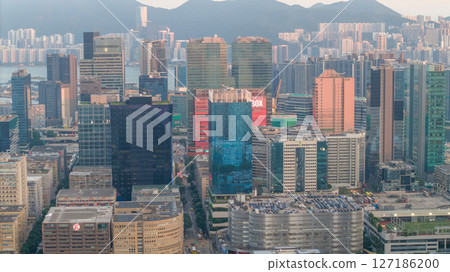 June 6 2025 Panoramic View of a Modern City Skyline at Sunset 127186200