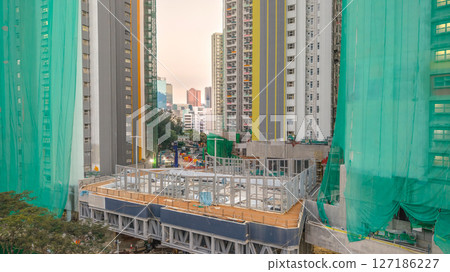 June 6 2025 Buildings Framed by Skylines and Vibrant Urban Streets 127186227