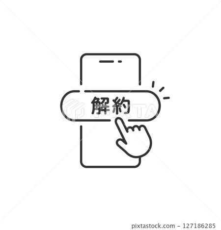 用於在智慧型手機上取消訂閱的向量圖示(線條圖,單色) 用於在智慧型手機上取消訂閱的向量圖示(線條圖,單色) 127186285