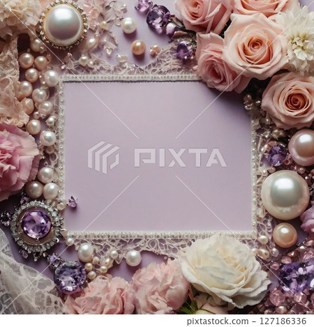 Girly design with lace and pearls Girly design with lace and pearls 127186336