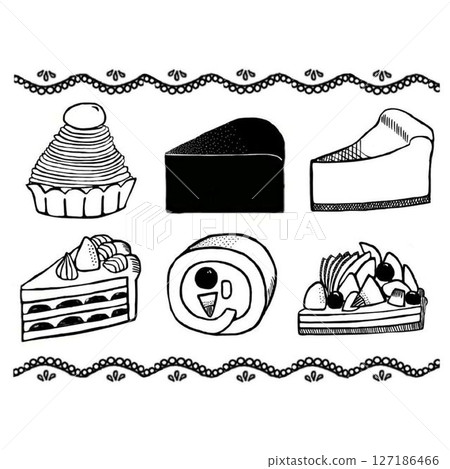 A la carte cake set (monochrome) A la carte cake set (monochrome) 127186466