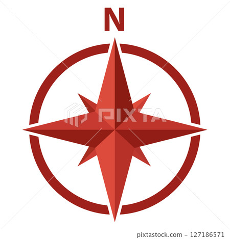North icon. Direction compass symbol. Compass icon of north direction sign. flat style. 127186571