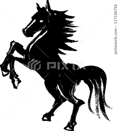Hand-drawn ink horse illustration 127186788