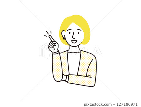 Illustration of a business person pointing Illustration of a business person pointing 127186971