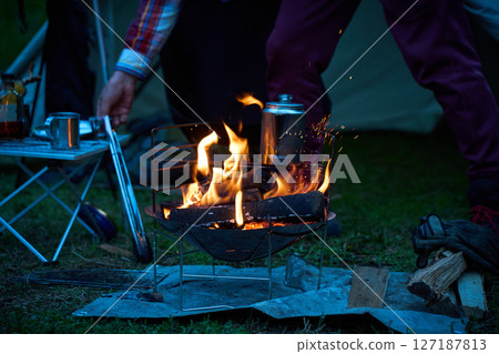 Camping image, solo camper, solo camping, senior 127187813