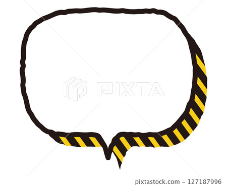 Caution/warning speech bubble with prominent handwritten lines, horizontal oval, 26 Caution/warning speech bubble with prominent handwritten lines, horizontal oval, 26 127187996