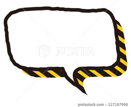 Caution/warning speech bubble with prominent handwritten lines, horizontal rectangle, 27 127187998