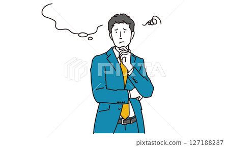 Illustration material of a thinking male business person 127188287