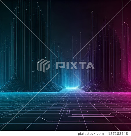 Futuristic Technology Backgrounds. Glowing Digital Elements. Sci-Fi Inspired Designs. Abstract Tech Graphics 127188548