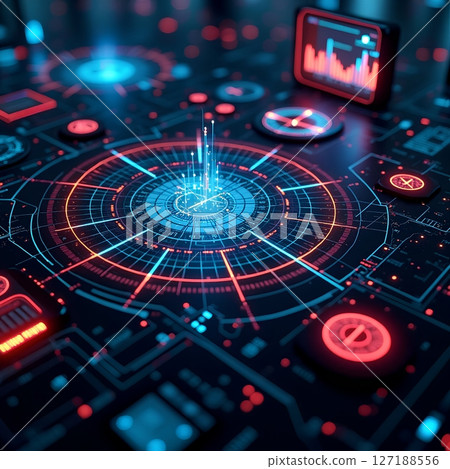 Futuristic Technology Backgrounds. Glowing Digital Elements. Sci-Fi Inspired Designs. Abstract Tech Graphics 127188556