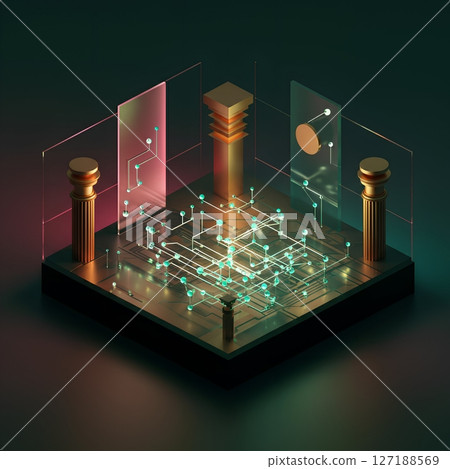 Futuristic Technology Backgrounds. Glowing Digital Elements. Sci-Fi Inspired Designs. Abstract Tech Graphics 127188569