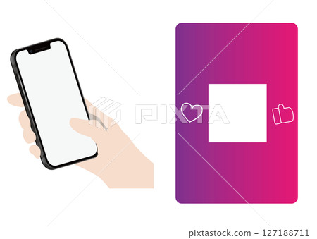 Smartphone and Instagram icon 127188711