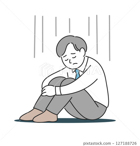 Depressed male office worker 127188726