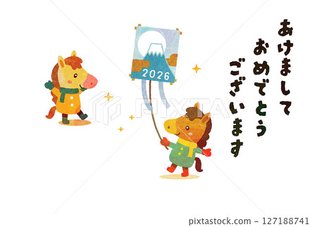 馬年放風箏賀年卡 127188741