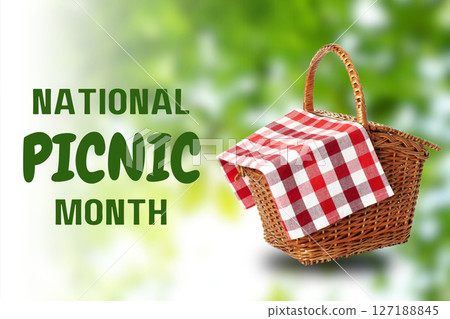 National Picnic Month - Day, design for advertising with attributes and text National Picnic Month - Day, design for advertising with attributes and text 127188845