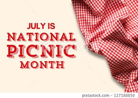 National Picnic Month - Day, design for advertising with attributes and text 127188850