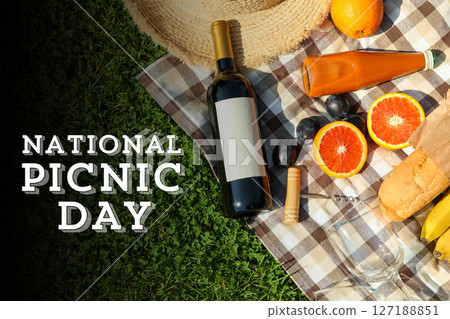 National Picnic Month - Day, design for advertising with attributes and text National Picnic Month - Day, design for advertising with attributes and text 127188851