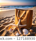 Summer Beach Scenes with Beach Essentials. Tropical Vacation Photography 127188930