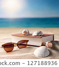Summer Beach Scenes with Beach Essentials. Tropical Vacation Photography 127188936