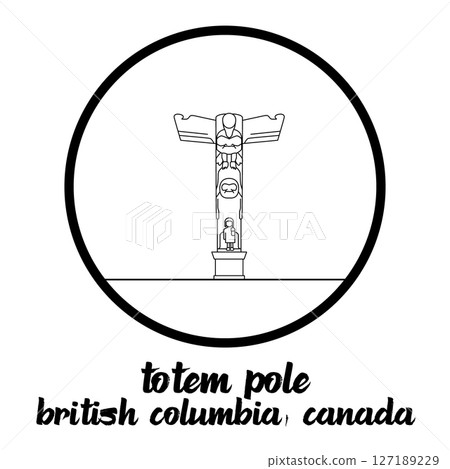 Circle Icon Totem Pole. Vector Illustration Circle Icon Totem Pole. Vector Illustration 127189229