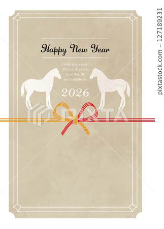 新年賀卡，馬年，水引，插圖 127189231