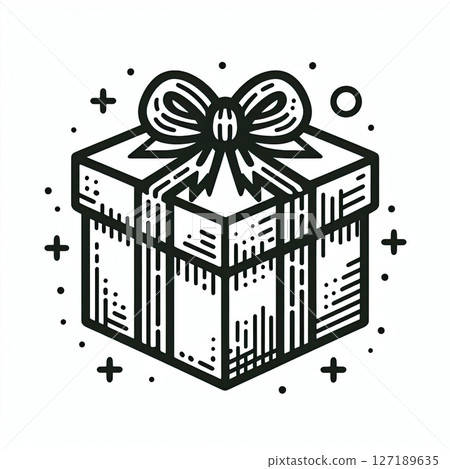 Gift boxes line with Generative AI. 127189635