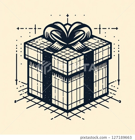 Gift boxes line with Generative AI. Gift boxes line with Generative AI. 127189663